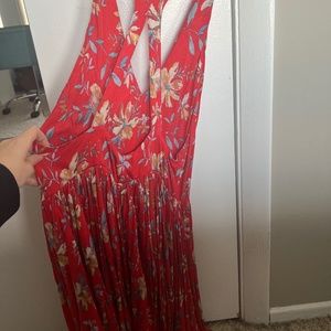 Kimchi Blue Akela Red Floral Halter Playsuit - Urban Outfitters